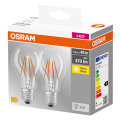 Osram LED Base standardpære E27 4W 2-pk